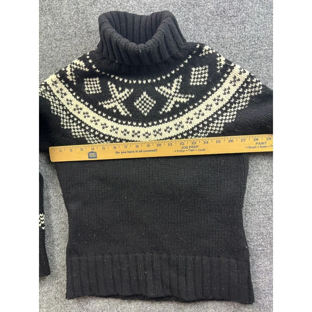 Vintage Gap Turtleneck Sweater Womens S Fair Isle Lambswool Knit Pullover